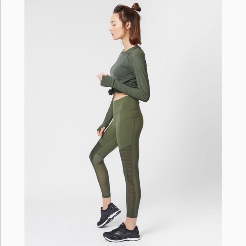 Sweaty Betty Mesh Side Panel Leggings Olive Green Size XS​​​​​​​​​​​​​​​